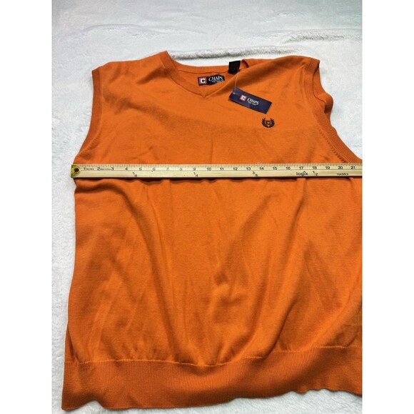 Chaps Mens Sz 2xlSweater Vest Sleeveless Sweater Orange 100% Cotton Preppy NWT - Picture 9 of 11